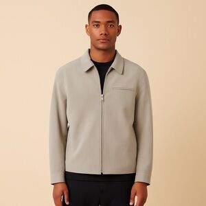 Tahari Men's Light Gray Jacket Luxury Coat XL